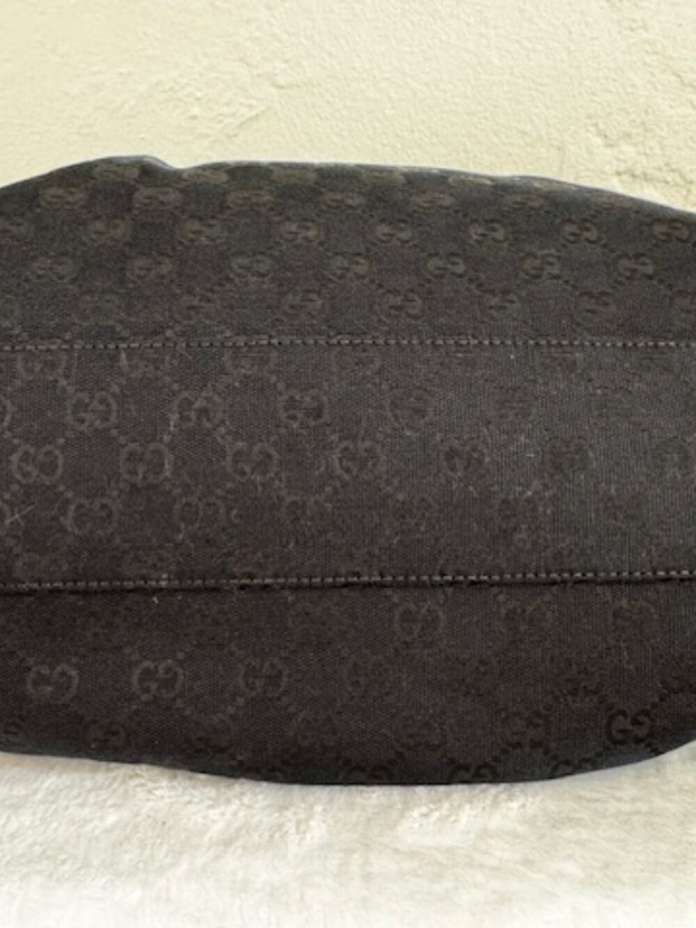 Gucci Sukey Tote Black GG Canvas Shoulder Bag Vintage Authentic - Picture 8 of 8